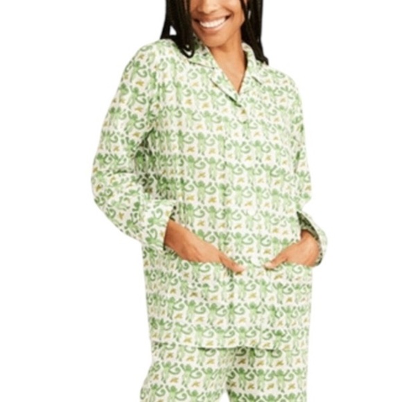 Roberta Roller Rabbit Green Monkey Long Sleeve Pajama Top - Picture 1 of 8
